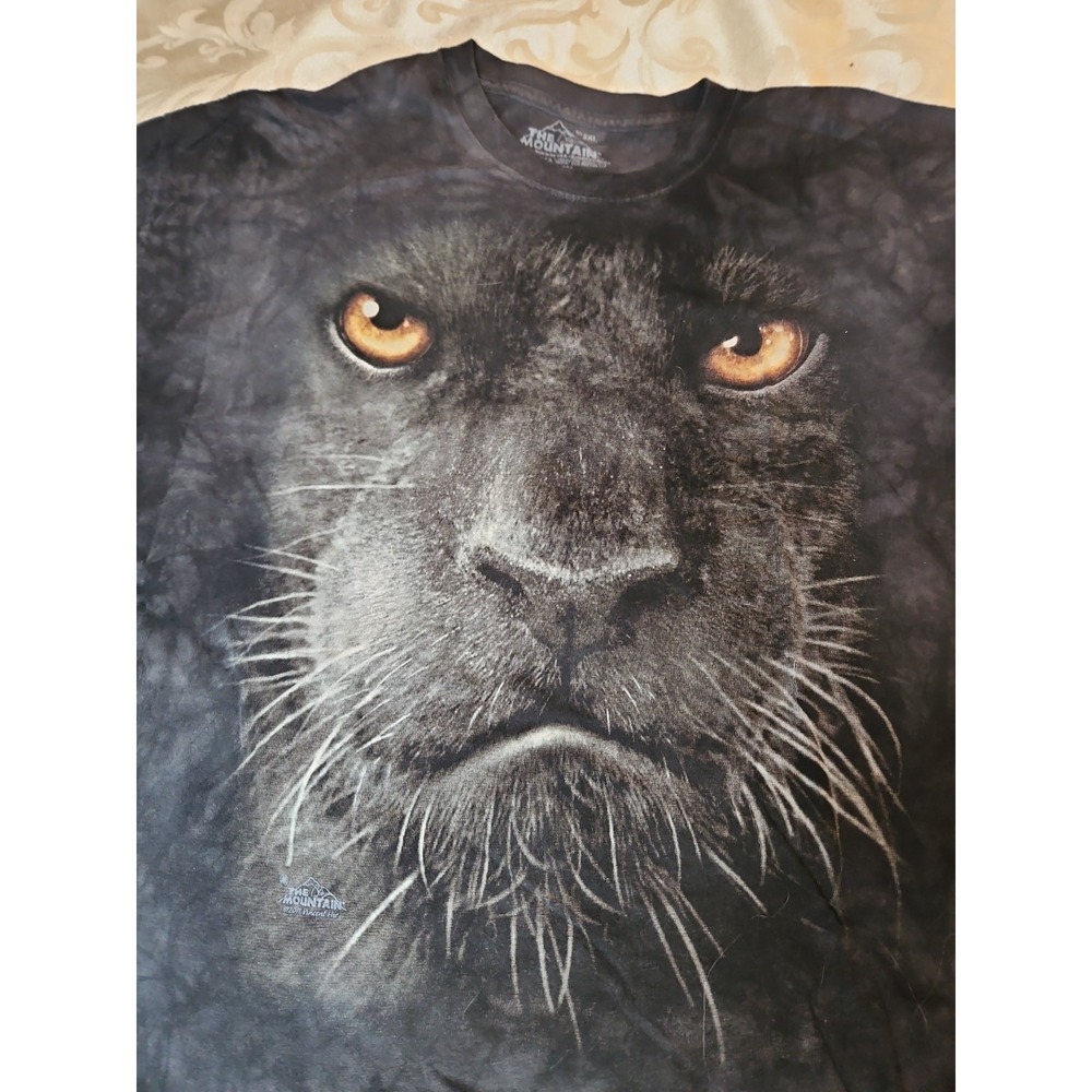 The Mountain Black Panther Jaguar Full Face Tie Dye‎ T-Shirt Vintage XXL 2X